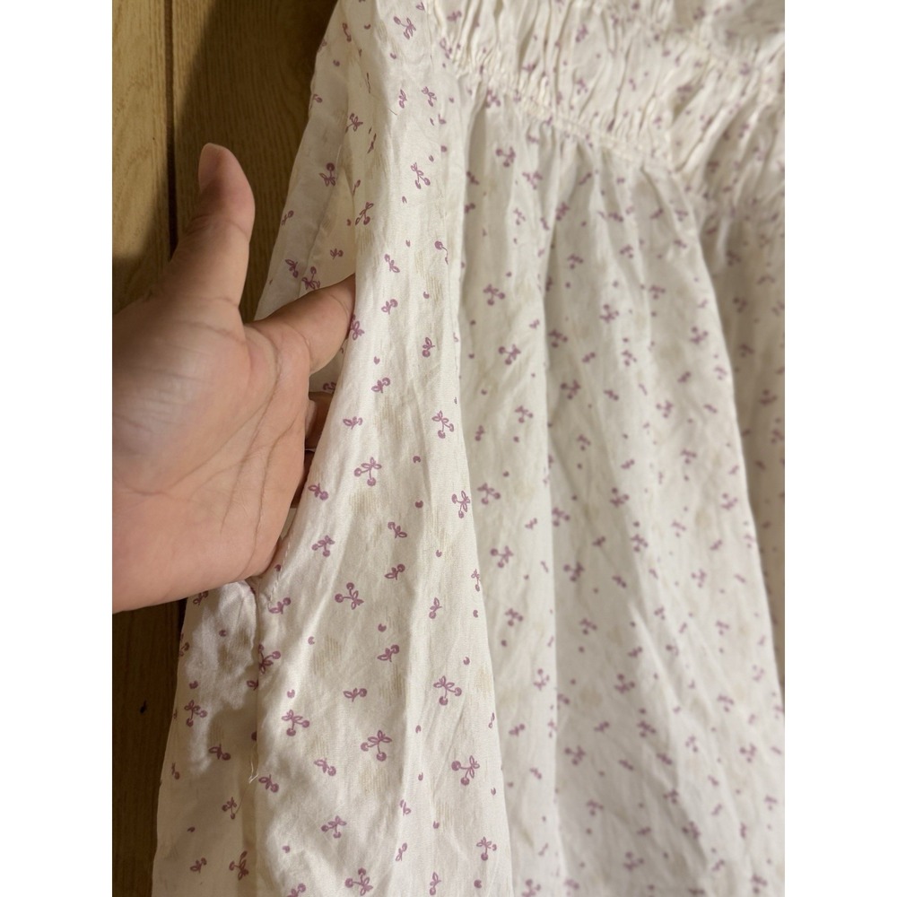 Free People Women's Gabby Cherry Pattern Dress Size L 100% Cotton - Picture 11 of 11
